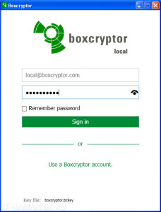 Ввести пароль к учетной записи Boxcryptor'а