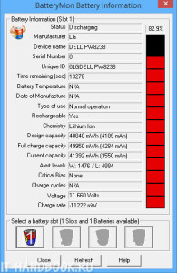 Информация о батарее в программе BatteryMon.