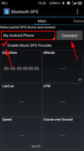 Настройка приложения Bluetooth GPS на телефоне-потребителе