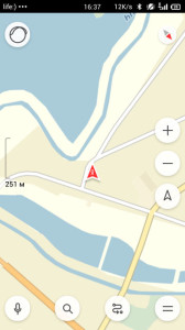 Приложение Яндекс Карты, работающее с GPS подключенного телефона