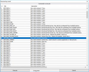 AndroidScreencast - таблица команд
