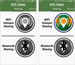 Запуск GPS Tether в режиме раздачи данных GPS по Wi-Fi